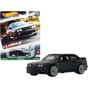 Hot GRJ92 1992 Bmw M3 Black With Silver Wheels Modern Classics Diecast