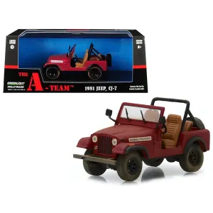 Greenlight 86528 1981 Jeep Cj-7 Animal Preserve Red The A-team (1983-1