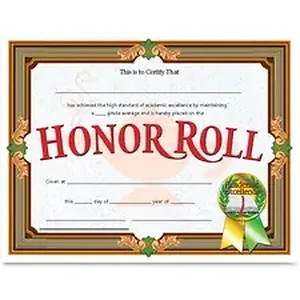 Flipside Products Flipside Honor Roll Certificate - 11 x