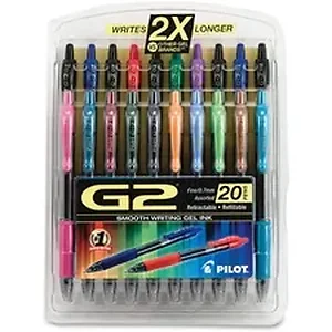 PIL 31294 | Pilot G2 20-pack Retractable Gel Ink Pens