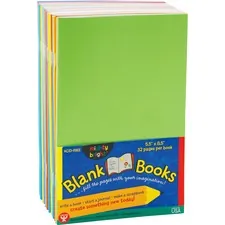 Hygloss HYX 77720 Hygloss Mighty Bright Blank Books - 5.58.5 - Assorte