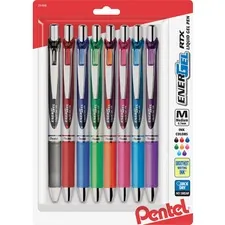 Pentel PEN BL77BP8M Liquid Steel Tip Gel Pens - Medium Pen Point - 0.7