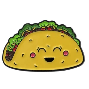 Real Sic Adorable Taco Enamel Lapel Pin for Food Lovers