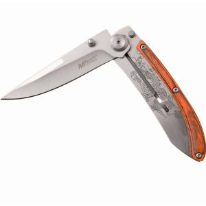 Sportsmans 4019046 Mtech Folder 3.25 In Blade Wood-stainless Steel Han