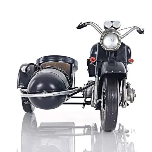 Old AJ042 Black Vintage Bmw R75 Motorcycle And Sidecar Model