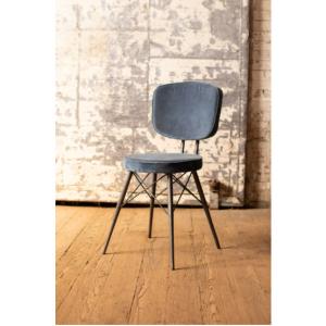 Kalalou NKHU1012 Velvet Dining Chair With Iron Frame  -  Steel Blue 17