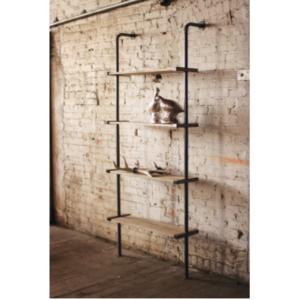 Kalalou CQ6286 Tall Wood And Metal Wall Shelving Unit 36 X 84t