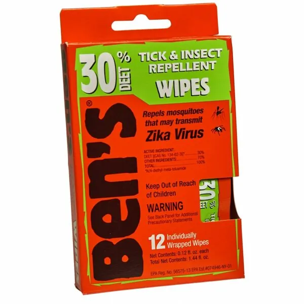 Bens 0006-7085 30 Tick And Insect Repellent Wipes 12 Count