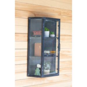 Kalalou CMNQ1065 Metal Wall Cabinet With Glass Door 19.5 X 7.5 X 30t