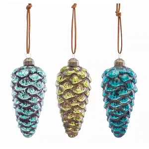 80865DS | Melrose International Glass Pine Cone Ornaments
