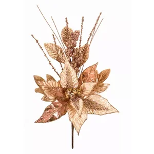 73724DS | Melrose International Poinsettia Pick (Set of 12)