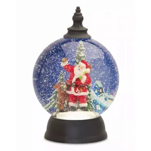 81293DS | Melrose International Santa in Sleigh Snow Globe