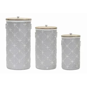 Melrose International Set of 3 Decorative Iron and Wood