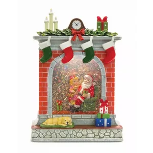80777DS | Melrose International Santa Snow Globe with LED