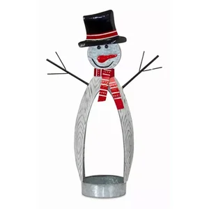 80426DS | Melrose International Festive Iron Snowman Candle