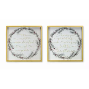 80962DS | Melrose International Set of 2 Rustic Christmas