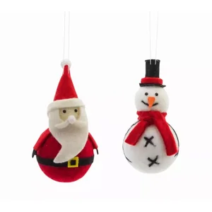 77277DS | Melrose International Set of 12 Santa and Snowman