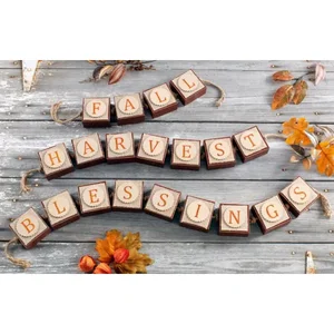 61220DS | Melrose International Autumn Rustic Block Table