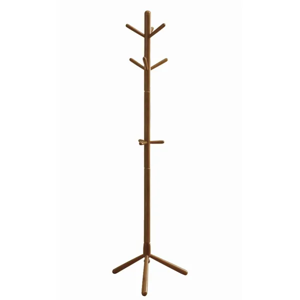 Homeroots.co 332669 16.25 X 16.25 X 69 Oak Solid Wood  Coat Rack