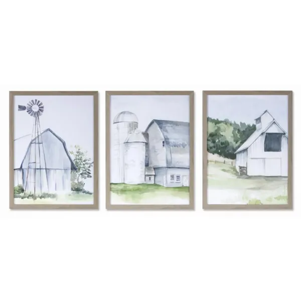 Melrose 78124DS Framed Farm Print (set Of 3) 11.5 X 11.5h Plasticmdf