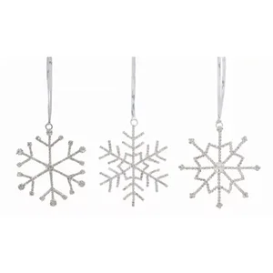 80157DS | Melrose International Set of 12 Jewel Snowflake