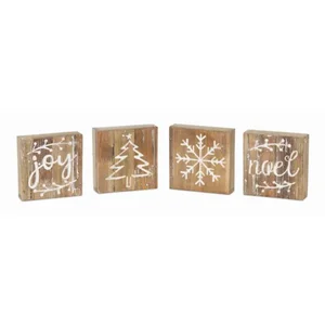 81472DS | Melrose International Set of 8 Wooden Christmas