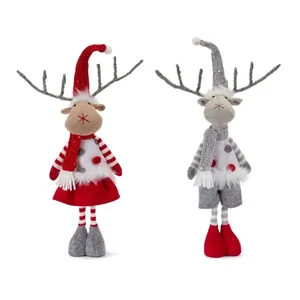 81075DS | Melrose International Whimsical Boy & Girl Deer