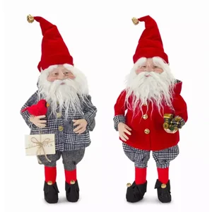 80245DS | Melrose International Festive Santa and Elf Duo