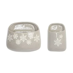 80219DS | Melrose International Set of 2 Holiday Stoneware