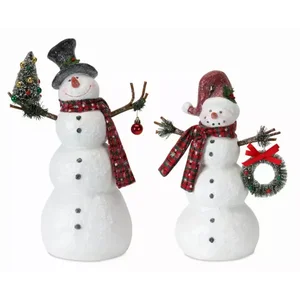 81592DS | Melrose International Festive Snowman Figurines