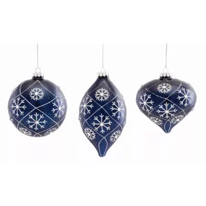 80898DS | Melrose International Set of 6 Glass Ornaments