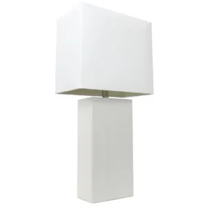 LT1025-WHT | All The Rages Inc Stylish Leather Table Lamp
