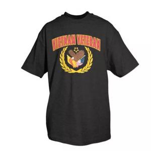 Fox 64-465 M Vietnam Vet T-shirt- Black Medium