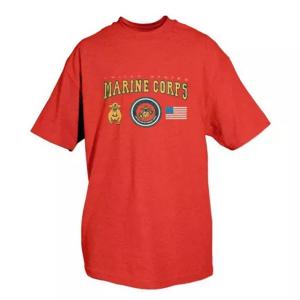 Fox 64-41 XXXL Usmc T-shirt With Logos Red, 3xl