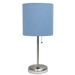 LT2044-BLU | All The Rages Inc Blue Fabric Shade Stick Lamp