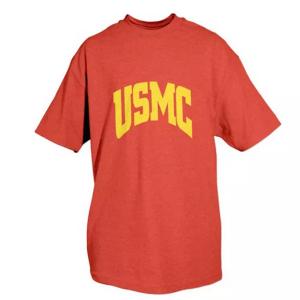 Fox 63-915 S Usmc Red T Shirt With Yellow Imprint-small