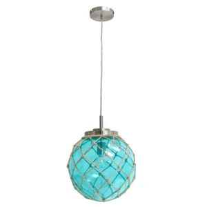 PT1003-AQU | All The Rages Inc Coastal Aqua Glass Pendant