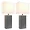 LC2000-GRY-2PK | All The Rages Inc Gray Leather Table Lamps