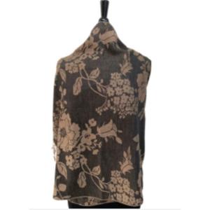 In IN122 Pattern Pashmina Black