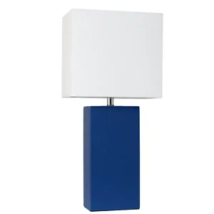 LT1025-BLU | All The Rages Inc Blue Leather Table Lamp with