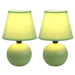 LT2008-GRN-2PK | All The Rages Inc Ceramic Globe Table Lamp