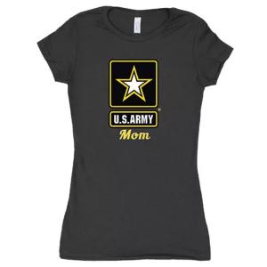 Fox 64-0919 S Women's Cotton Tee Army Star Mom - Black Small