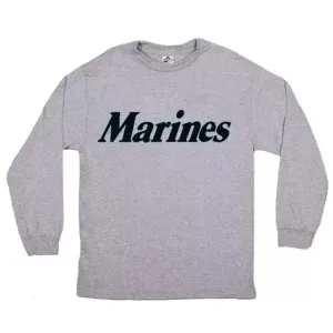 Fox 64-63 XXXL Marines Long Sleeve Grey T-shirt 3xl