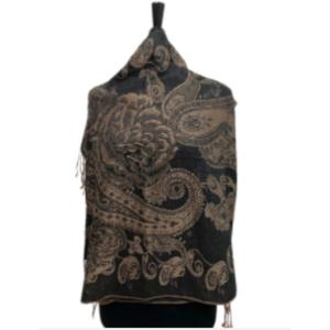 In IN115 Pattern Pashmina Black