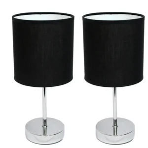 LT2007-BLK-2PK | All The Rages Inc Chrome Mini Table Lamp