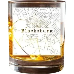 CTGBLWV | College Town Glasses Blacksburg College Town Map