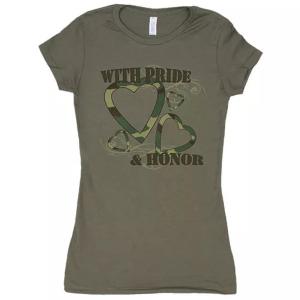 Fox 64-0967 L Women's Cotton Tee With Pride  Honor - Olive Drab Large