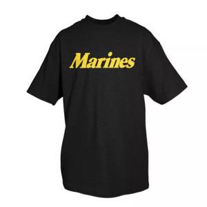 Fox 64-620 S Marines Black T-shirt Yellow Imprint - Small