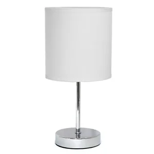 LT2007-WHT | All The Rages Inc Chrome Mini Table Lamp with