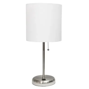 LT2044-WHT | All The Rages Inc Stylish Stick Lamp with USB